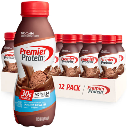 Premier Protein Shake, Cookie Dough, 30g Protein 1g Sugar 24 Vitamins Minerals Nutrients to Support Immune Health, 11.5 fl oz (Pack of 12)