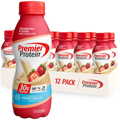 Premier Protein Shake, Cookie Dough, 30g Protein 1g Sugar 24 Vitamins Minerals Nutrients to Support Immune Health, 11.5 fl oz (Pack of 12)